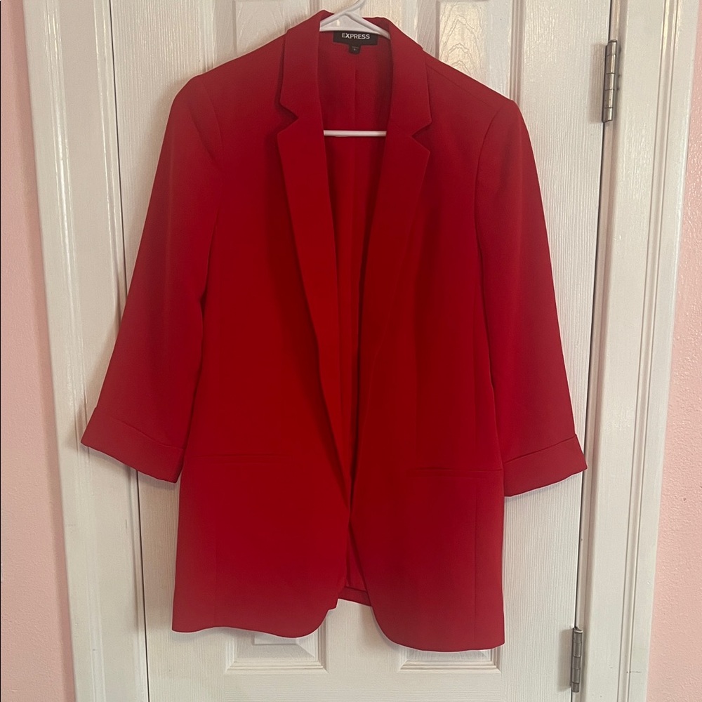Express Women's Vibrant Red Suit Jacket